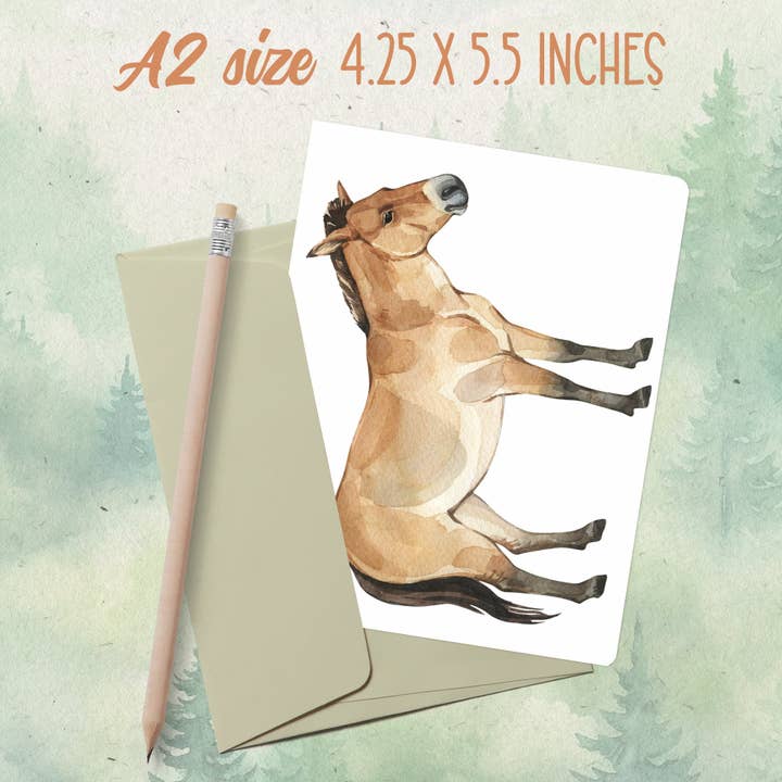 Handmade Przewalski horse greeting card for wholesale by Soul Familiar