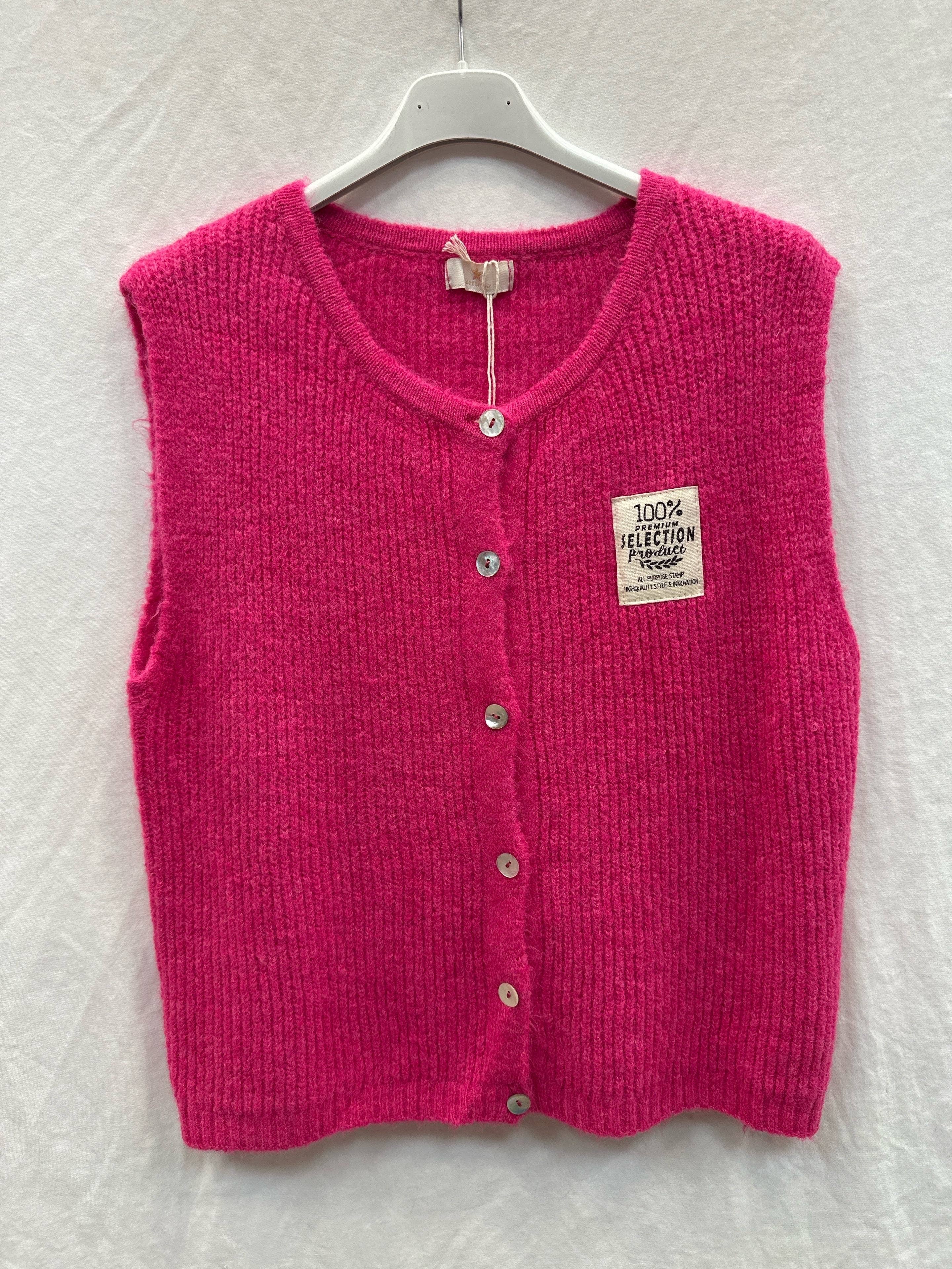 Mimi & Gogo - Wholesale Outerwear Vest - Women's - Knit vest with patch @35577_GiEcussonMaille12