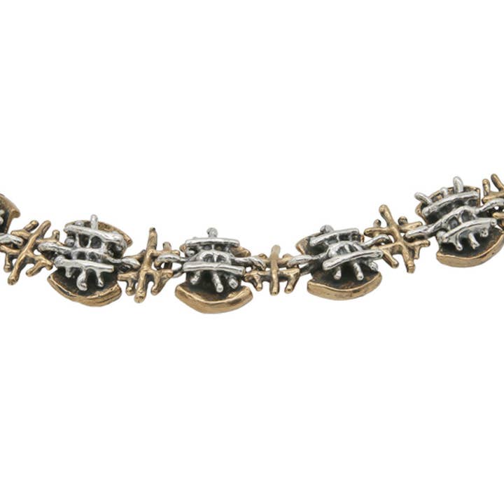 Mandile Gioielli - Wholesale Link & Chain Bracelet - Articulated bracelet in 925 silver and bronze (BA049)