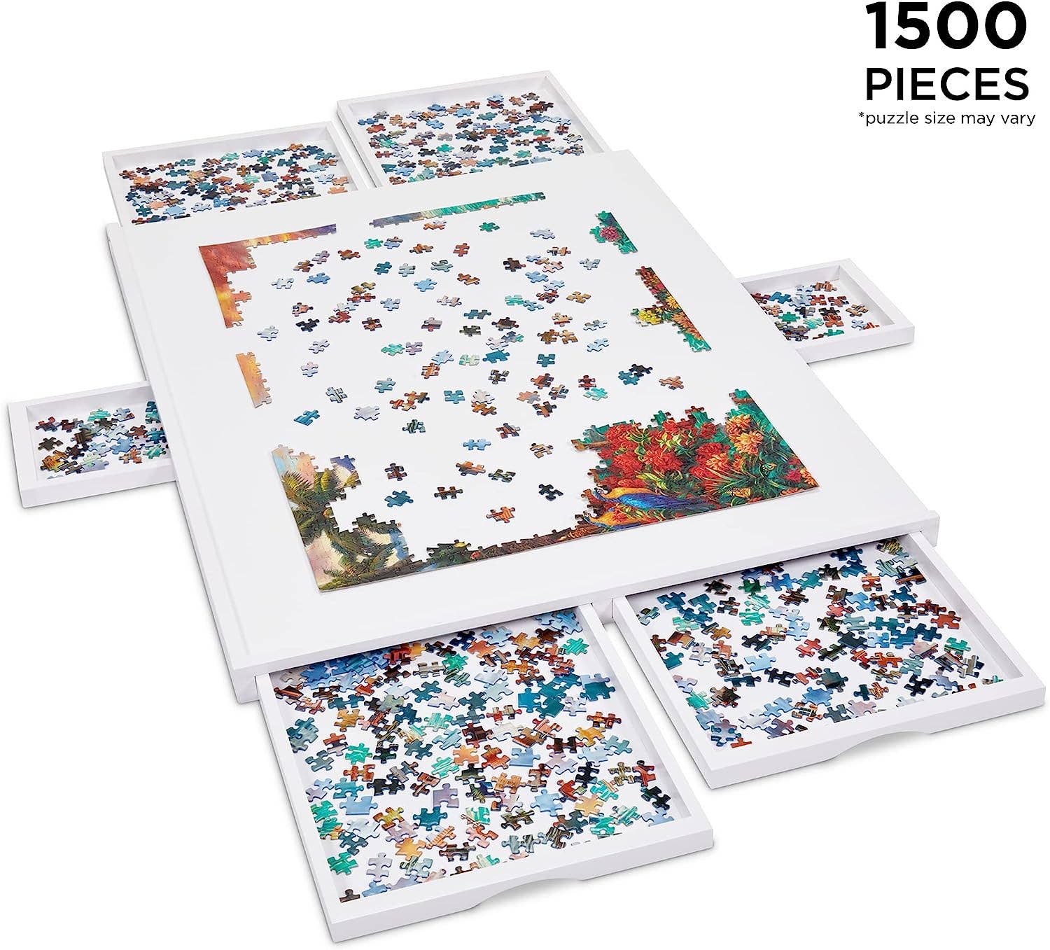 Jumbl – Großhandel Puzzle - Erwachsene – 1500-teiliges Puzzletafel aus Holz, 27 Zoll x 35 Zoll mit Deckel9