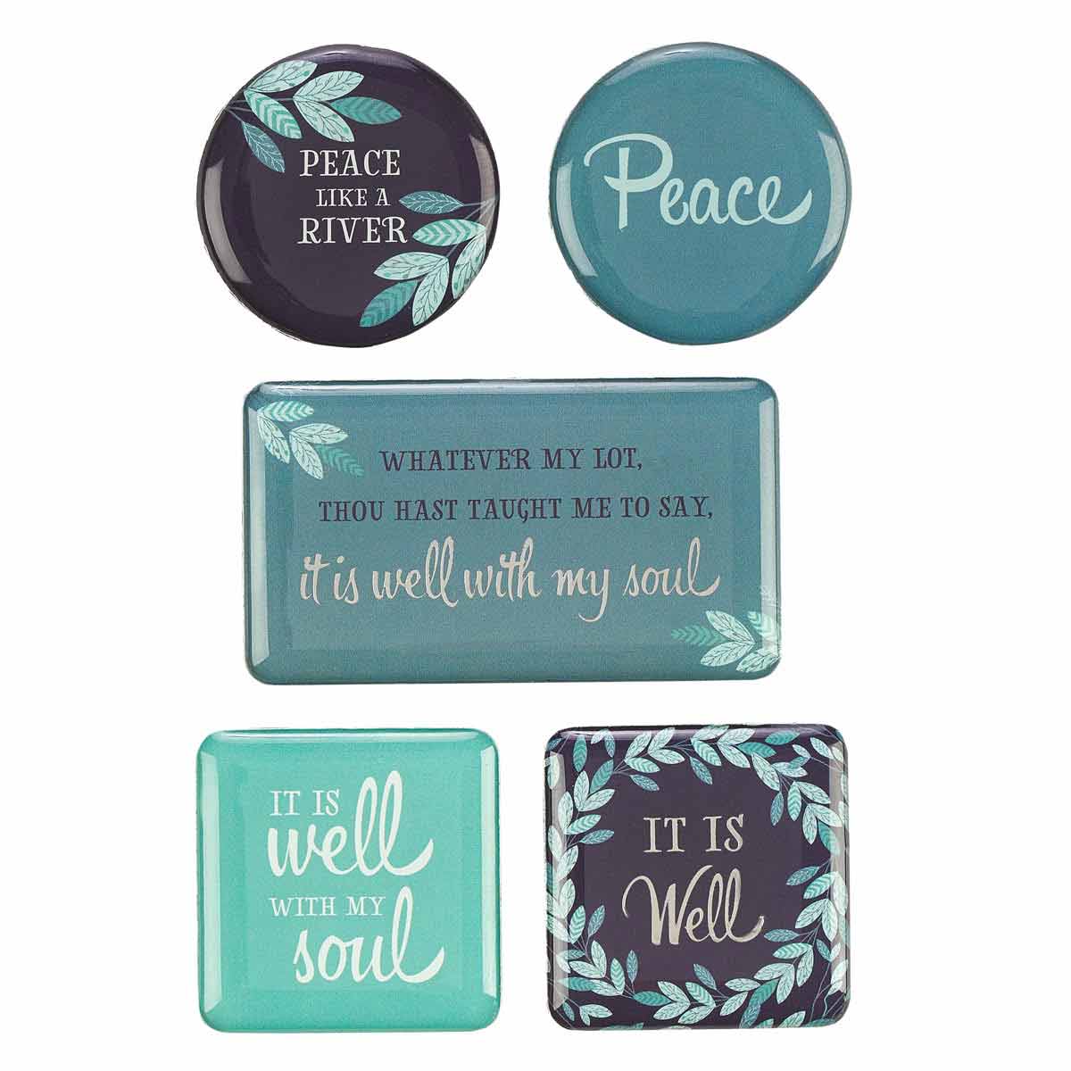 Christian Art Gifts - Wholesale Magnet - Magnet Set It is Well/Peace1