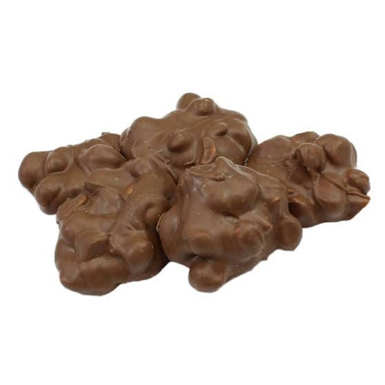 Weaver Chocolates, Chocolate Peanut Clusters 25 LB for wholesale by Weaver Nut Company, Inc.
