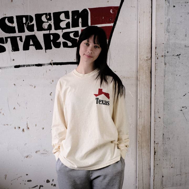 T-shirt à manches longues Texas ICON (Ivoire) pour la vente par NORMAN ROSCOE