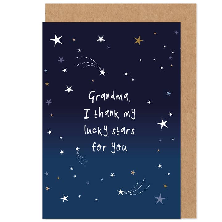 Grandma Mother's Day Card - Thank My Lucky Stars For You for wholesale by Bow & Bell