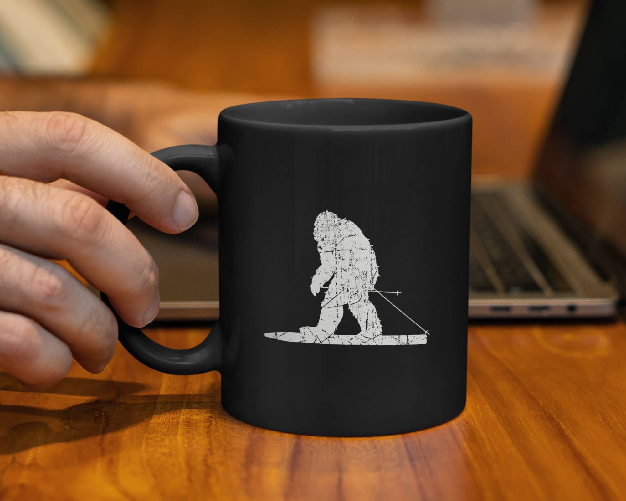 Noir Tasse de ski Big Foot, tasse de ski Yeti, tasse de ski en vente sur Faire2