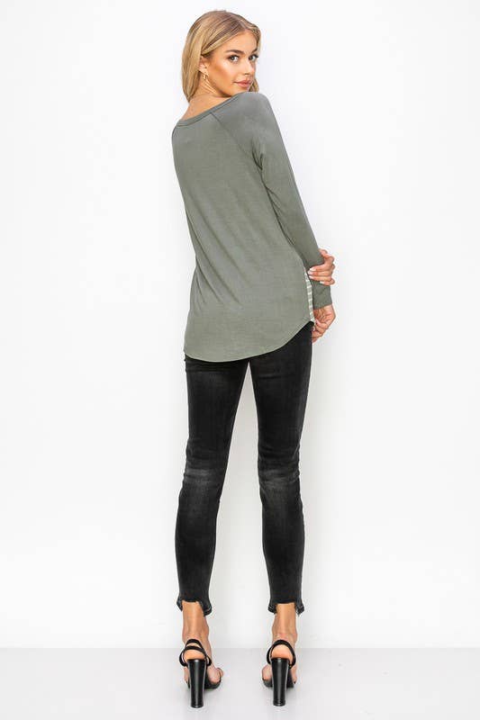 A.gain - Wholesale Tunic - Women's - 10759L296 - STRIPE AND FLORAL PRINT COLOR BLOCK TOP18