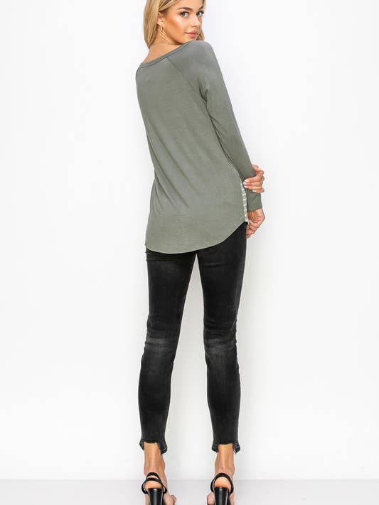 A.gain - Wholesale Tunic - Women's - 10759L296 - STRIPE AND FLORAL PRINT COLOR BLOCK TOP18