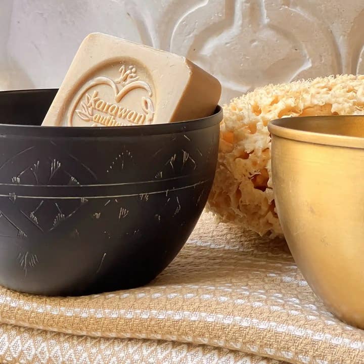 'ARABESK' ENGRAVED BLACK BRASS BOWL for wholesale by Karawan Authentic