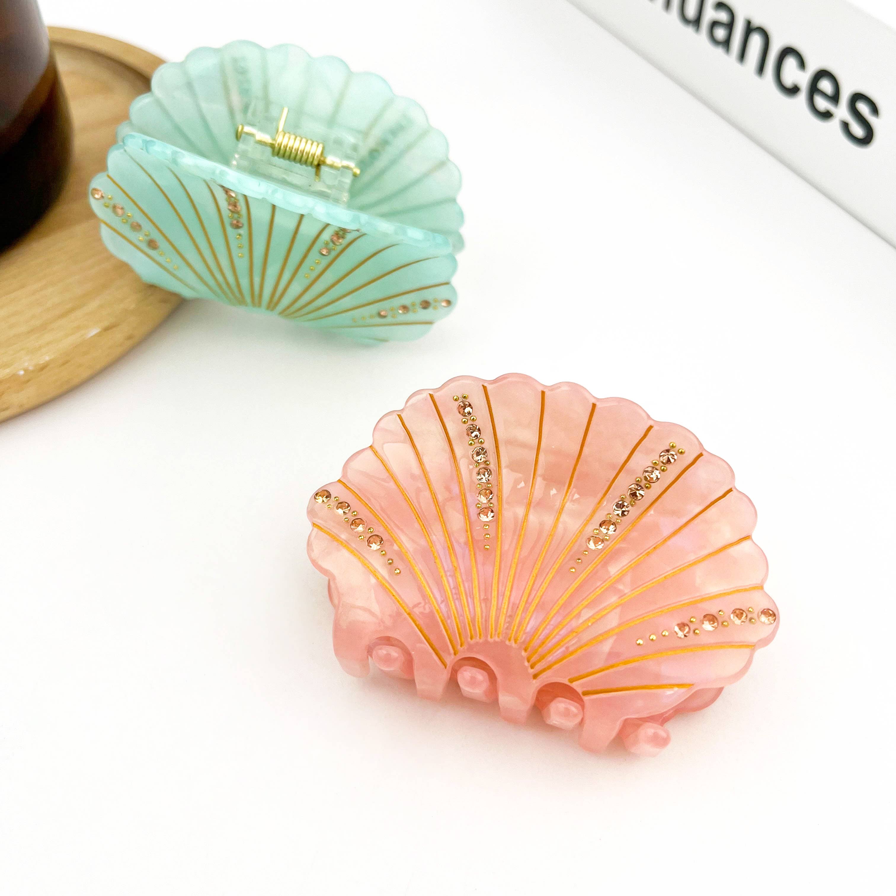 TheDivaSoap - Wholesale Hair Clip - Women&#x27;s - Crystal Shell Claw Clip, Ocean Creatures Hair Clip5