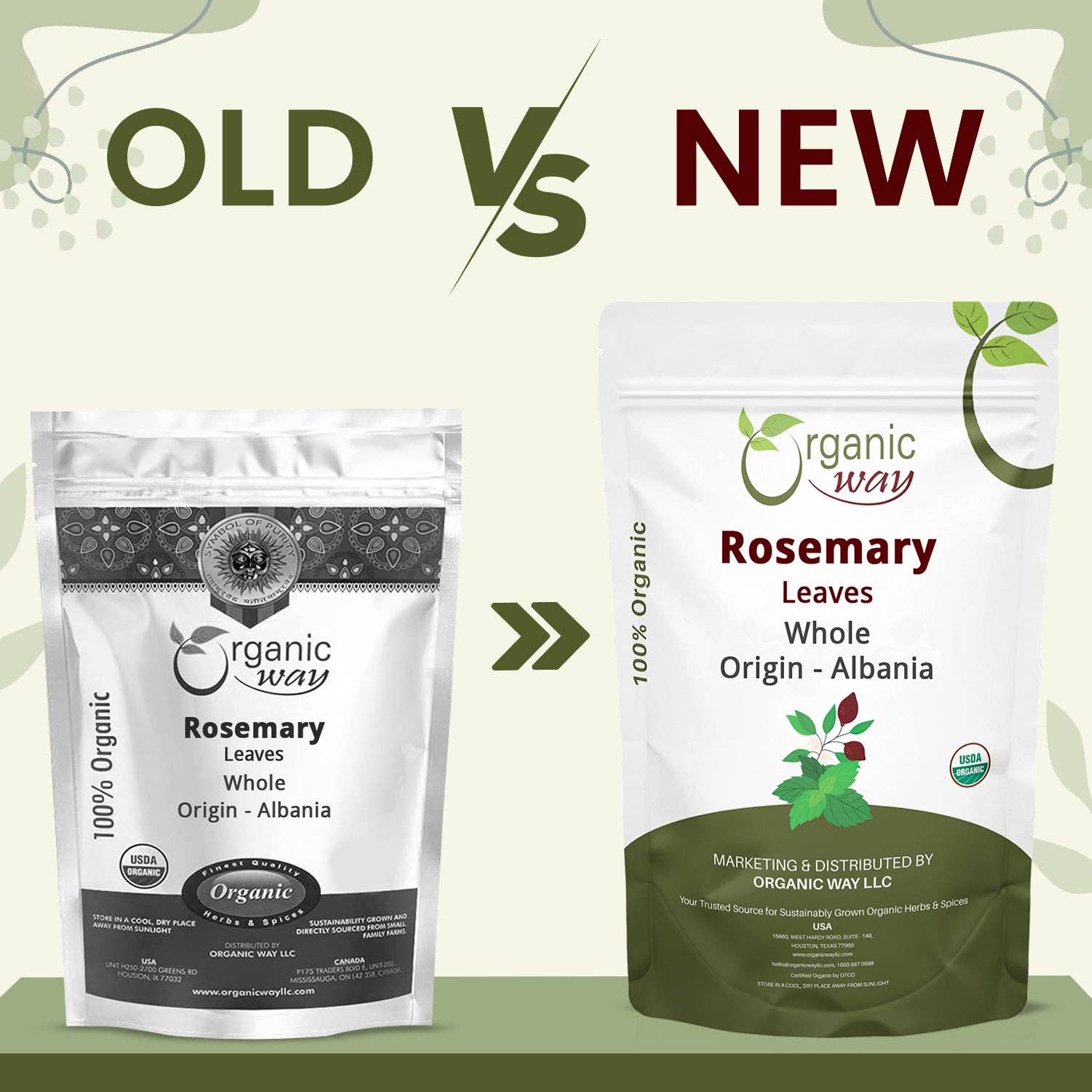 Organic Way LLC – wholesale Örter – Torkade rosmarinblad hela örten - Örtte & kulinarisk användning | Europeisk vildskörd | Kosher & USDA-certifierad | Vegansk, icke-GMO & glutenfri | 100% rå från Albanien1