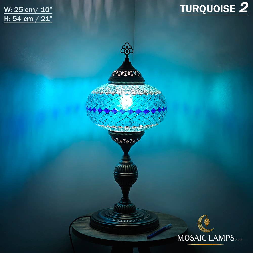 Mosaic Lamps - Wholesale Accent/Desk Lamp - 10+ Colors - Turkish Mosaic X Large Globe Table Lamp, Marrak72