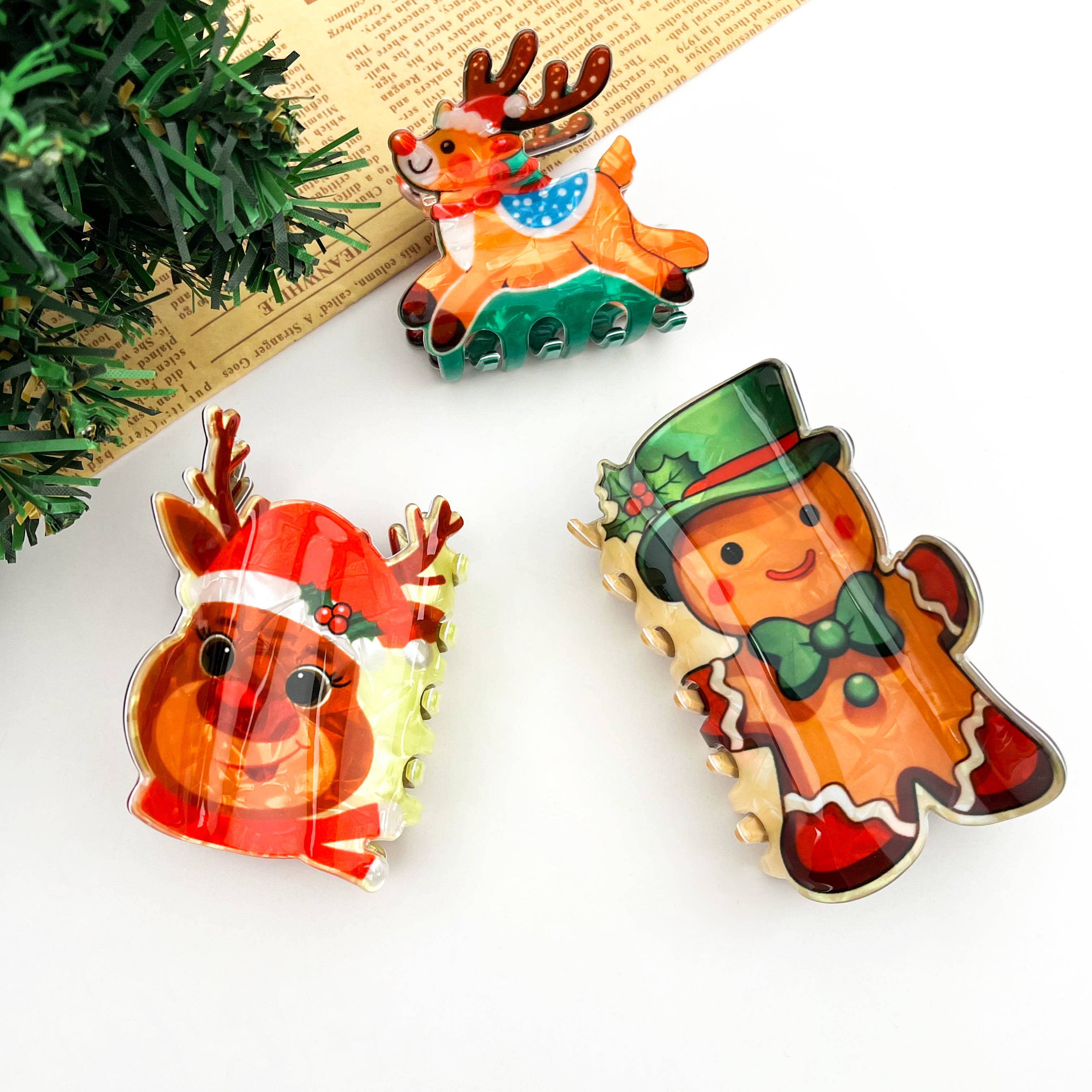 TheDivaSoap - Wholesale Hair Clip - Women's - Christmas Series Hair Claw Clip, Festive Winter Hair Clip14