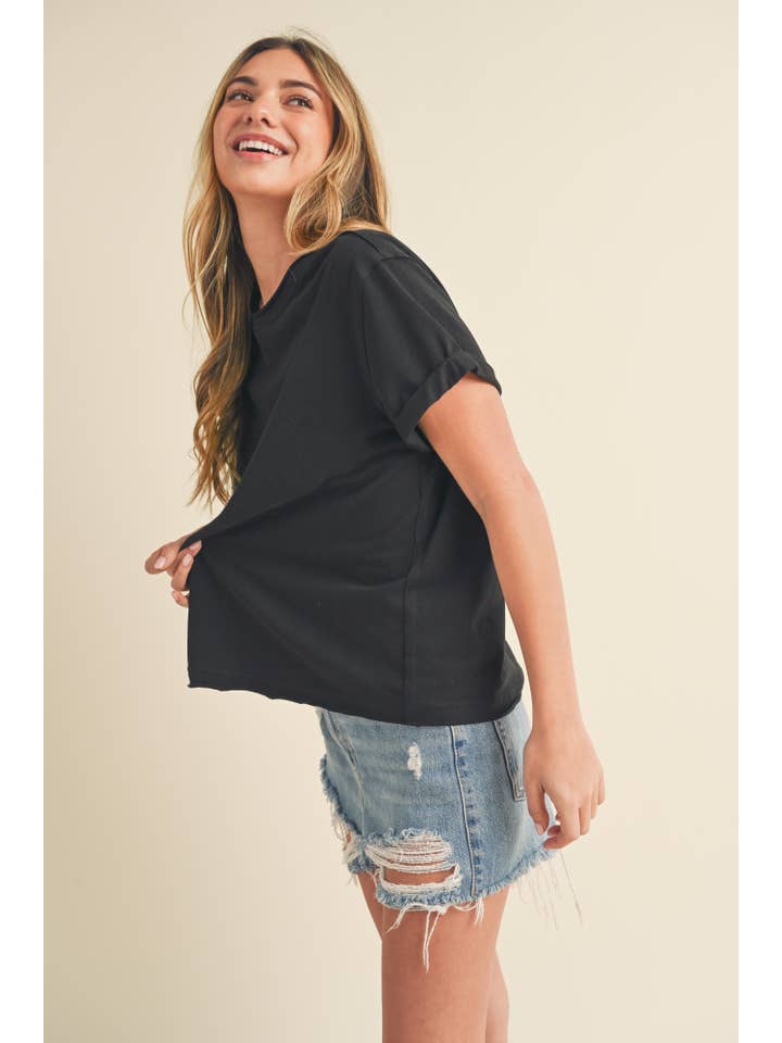 AEMI + CO - Wholesale T-Shirt - Women's - 8314DN Mali Baby Tee Short Sleeve Top 6