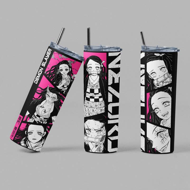 Nezuko Pink Collage Anime Inspired Tumbler for wholesale by The Geek Boutique