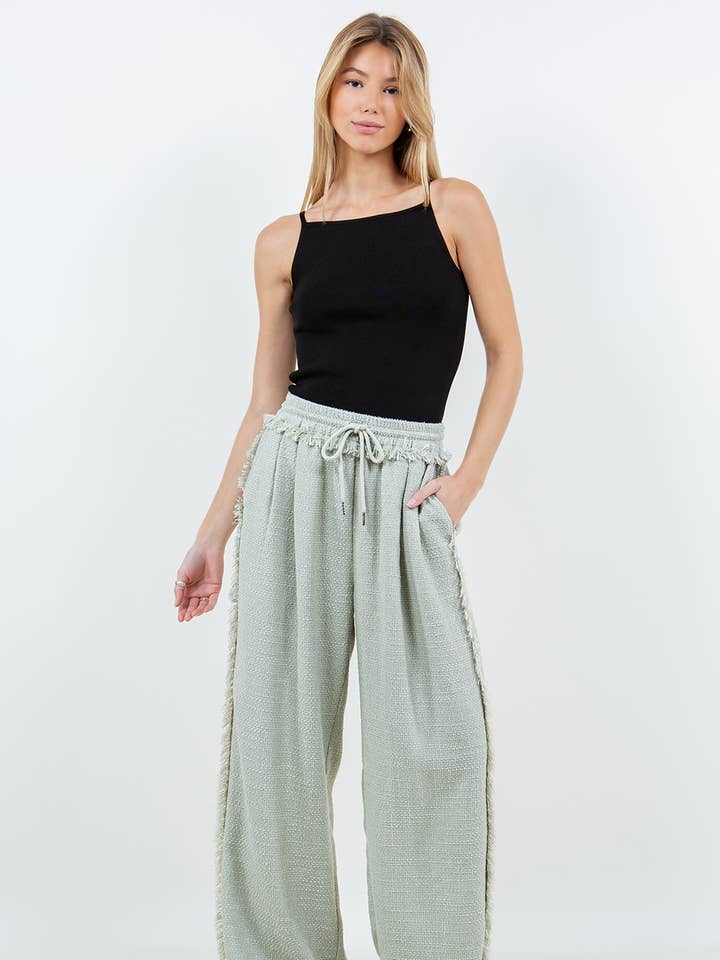 SIDE FRINGE DRAWSTRING PANTS for wholesale by Whiteroom+Cactus