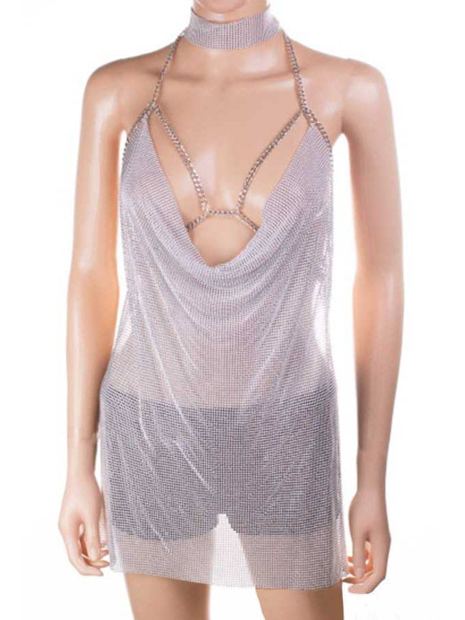 Mesh 2 PCS Body Chain Choker Set for wholesale by Artini Accessories