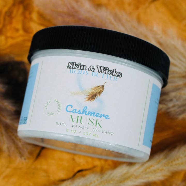 Cashmere Musk Organic Body Butter for wholesale by Skin & Wicks