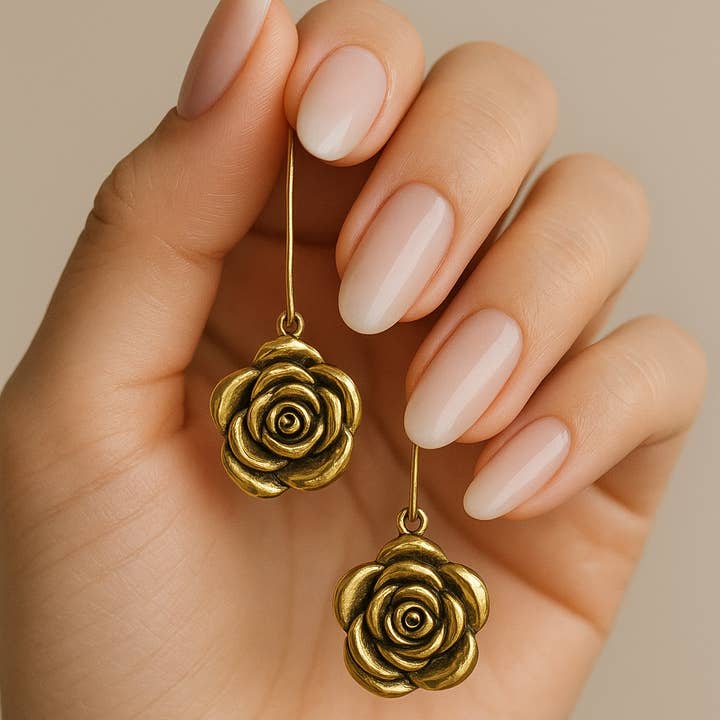 Wild & Free - Wholesale Dangle Earrings - Pendientes de Rosa de Estilo Vintage5