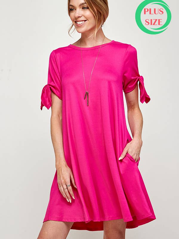 Robe droite en tricot à manches ouvertes avec ruban de grande taille pour la vente par Melon Fashion