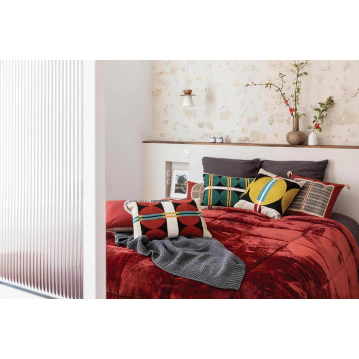 Maison Vivaraise & La Cerise sur le Gâteau – Manta para sofá por atacado – Betender Geranium 225 x 260 Gola de Cama2