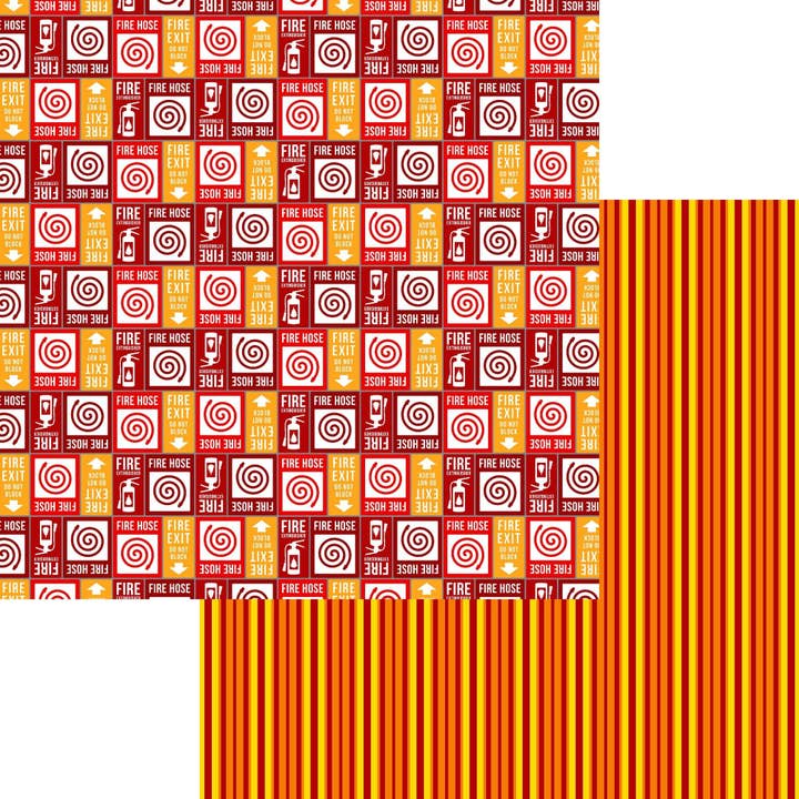 Occupation Collection Firefighter Stripes 12 x 12 Double-Sided Scrapbook Paper by SSC Designs - 15 Pack for wholesale by SSC Wholesale