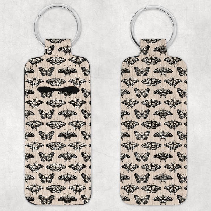 Lippenbalsemhouder met zwart-witte vlinders voor wholesale door designtwentyfive