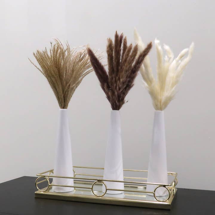 CLASSIC TOUCH DECOR INC. - Wholesale Decorative Tray - Gold Design Oblong Mirror Tray - 14"L1