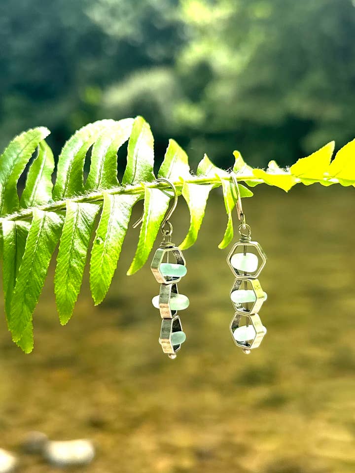 Antieke zilveren drievoudige glazen stapel voor wholesale door Suzanna Garrett Designs