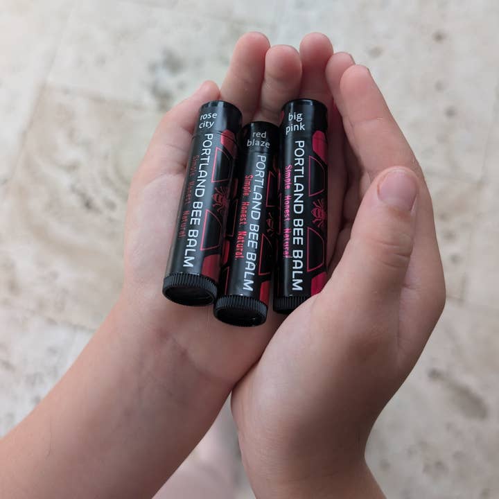 Portland Bee Balm - Wholesale Lip Balm - Red Tinted Beeswax Lip Balm Display - Natural Unscented 24ct3