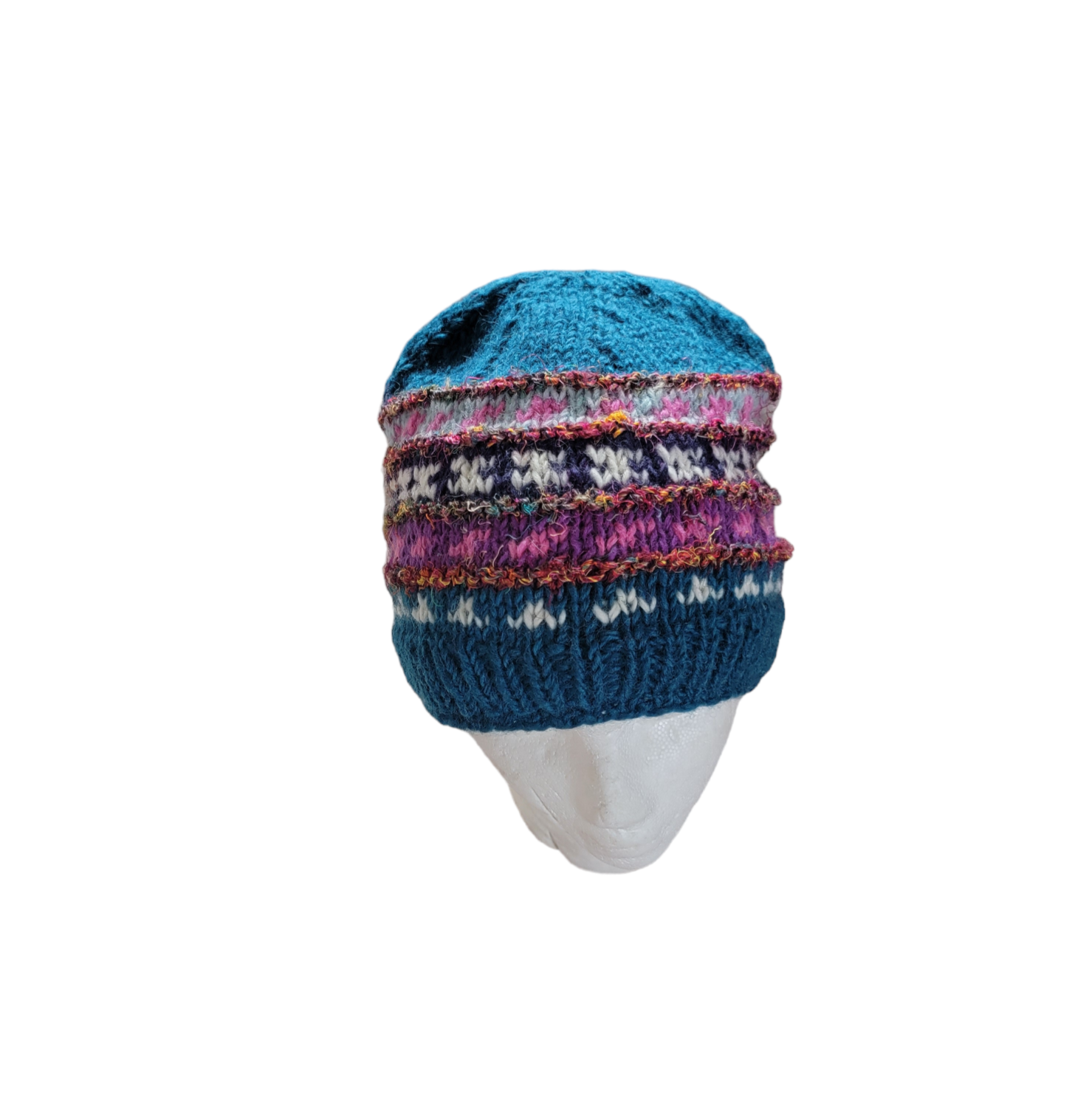 Evergreen Guardian Imports - Wholesale Beanie - Women's - H199 Wool Knitted Hat with Raw Silk Stripes Fleece Lined5