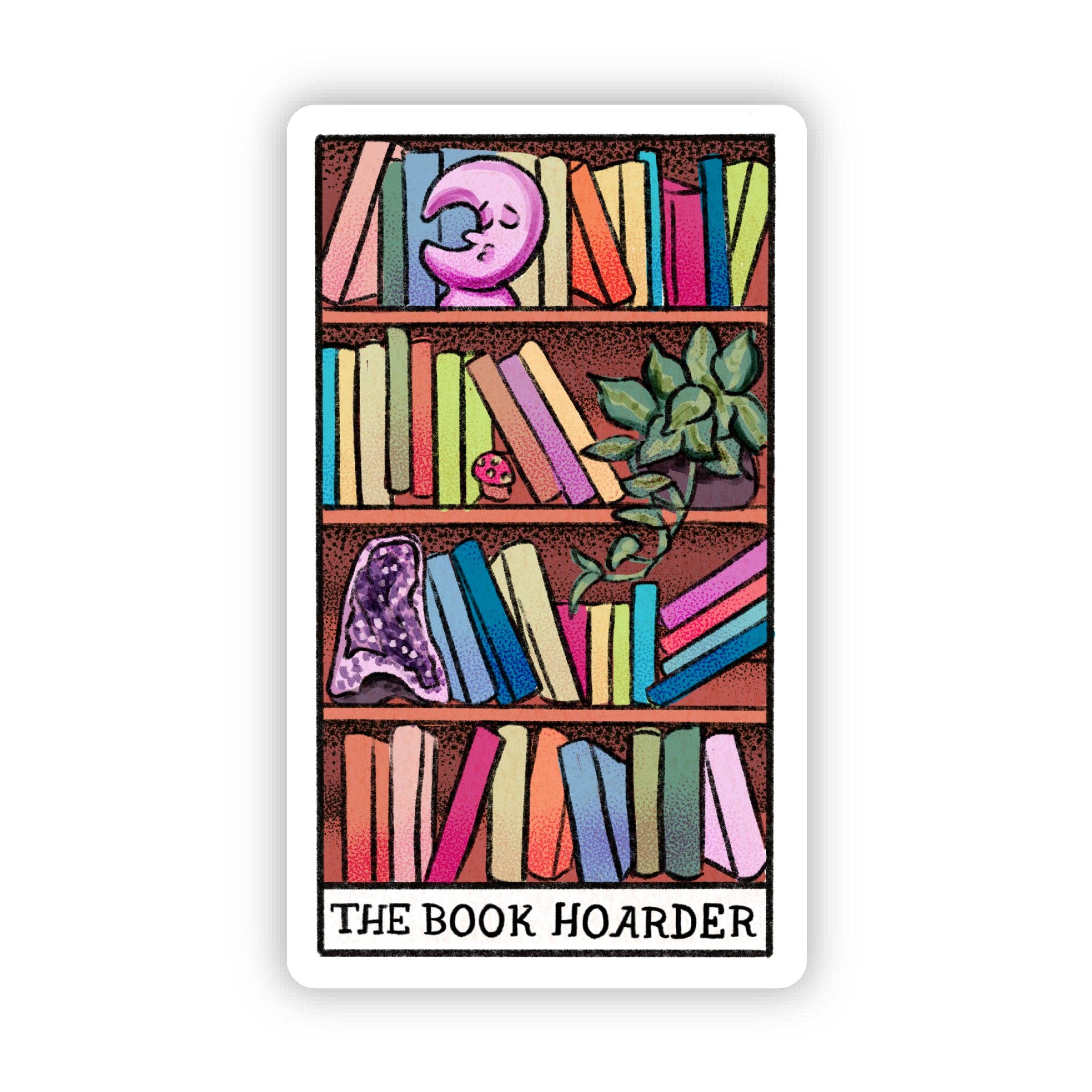 Big Moods - Wholesale Sticker - "The Book Hoarder" Book Tarot Card Sticker1