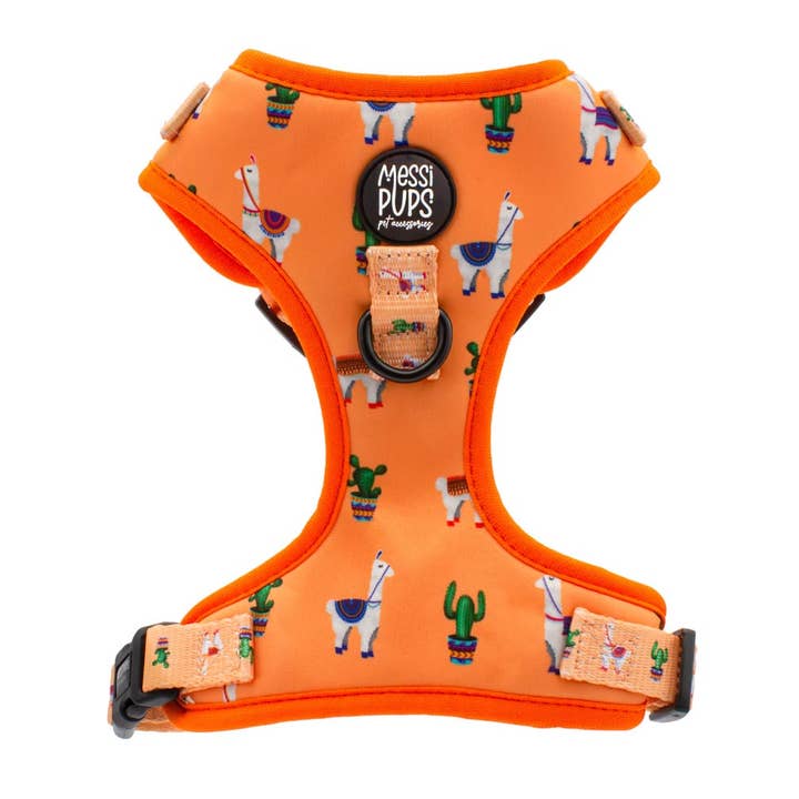 Sem Prob-Lhama • Arnês Ajustável Original para Cão com Estampa de Lhama por atacado de Messi Pups