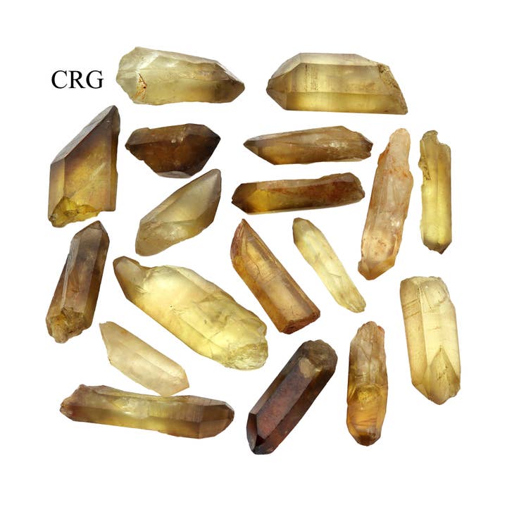 150 GRAM LOT - Natural Zambian Citrine Points / 10-45 GRAMS AVG for wholesale by Crystal River Gems LLC