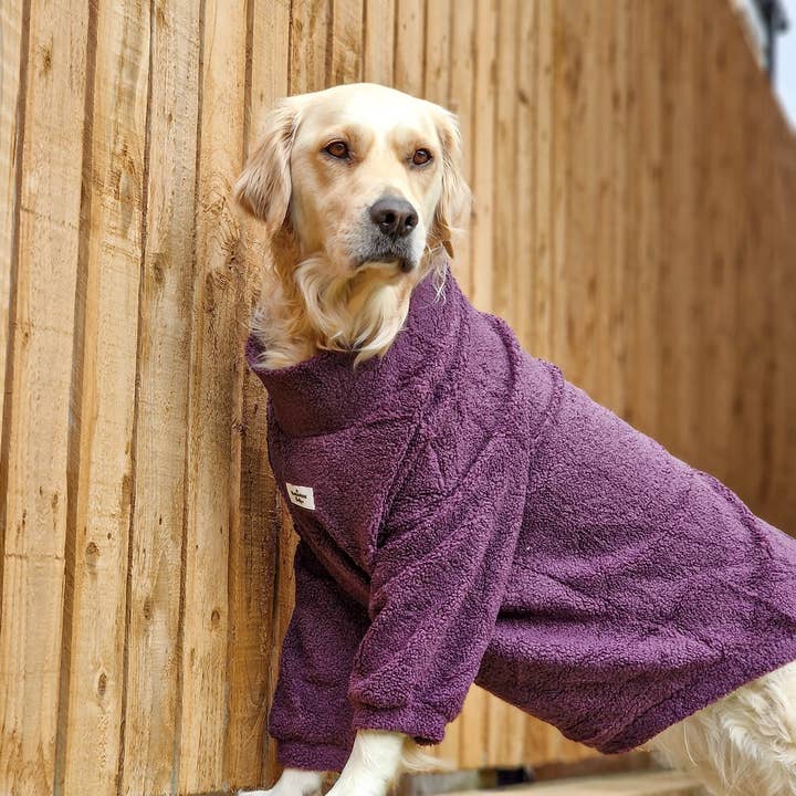 The Paw Print Boutique - Wholesale Pet Coat - Dog - Teddy Fleece - Plum11