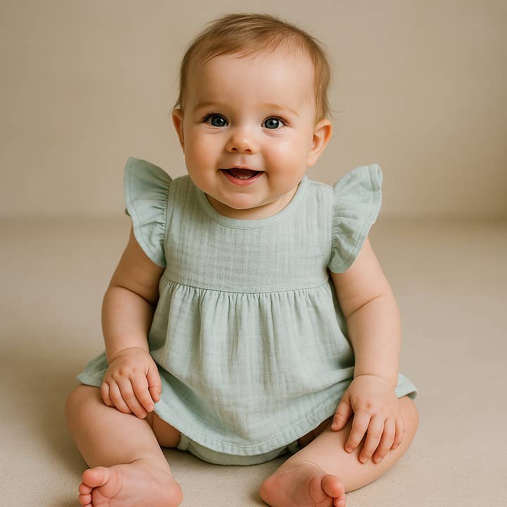 Ensemble bébé robe et couverture de couche en coton biologique 9751 pour la vente par Cotton Socks