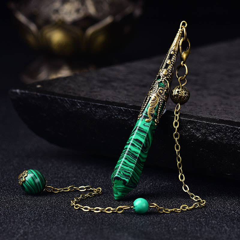 Gemcohub – Großhandel Spiritueller Stein/Kristall – Buntes Pendel aus natürlichem Kristallstein in Hexagon-Form15