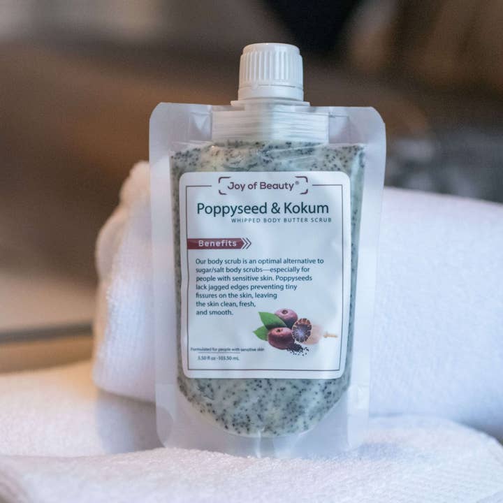 Poppyseed & Kokum Whipped Body Butter Scrub for wholesale by Joy of Beauty®