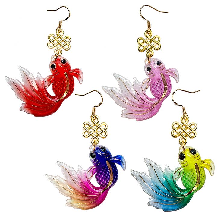 Swishy Goldfish Earrings for wholesale by Cheeky Trendy