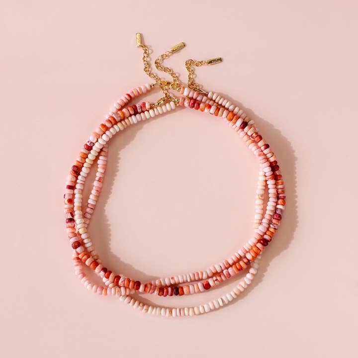 Pink Opal Beaded Necklace for wholesale by NOLIA Jewelry