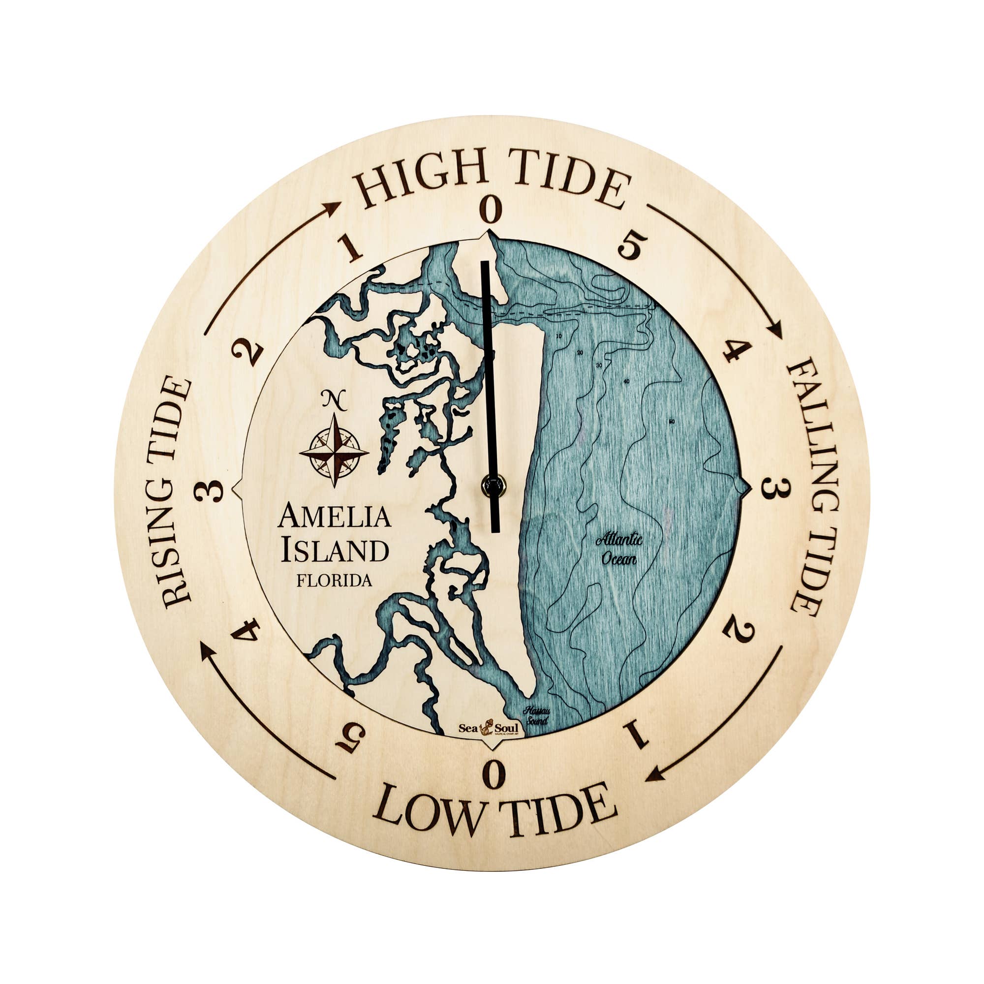 Sea & Soul Nautical Chart Art - Wholesale Wall Clock - Florida East Coast Nautical Chart Tide Clock-Many Locations30