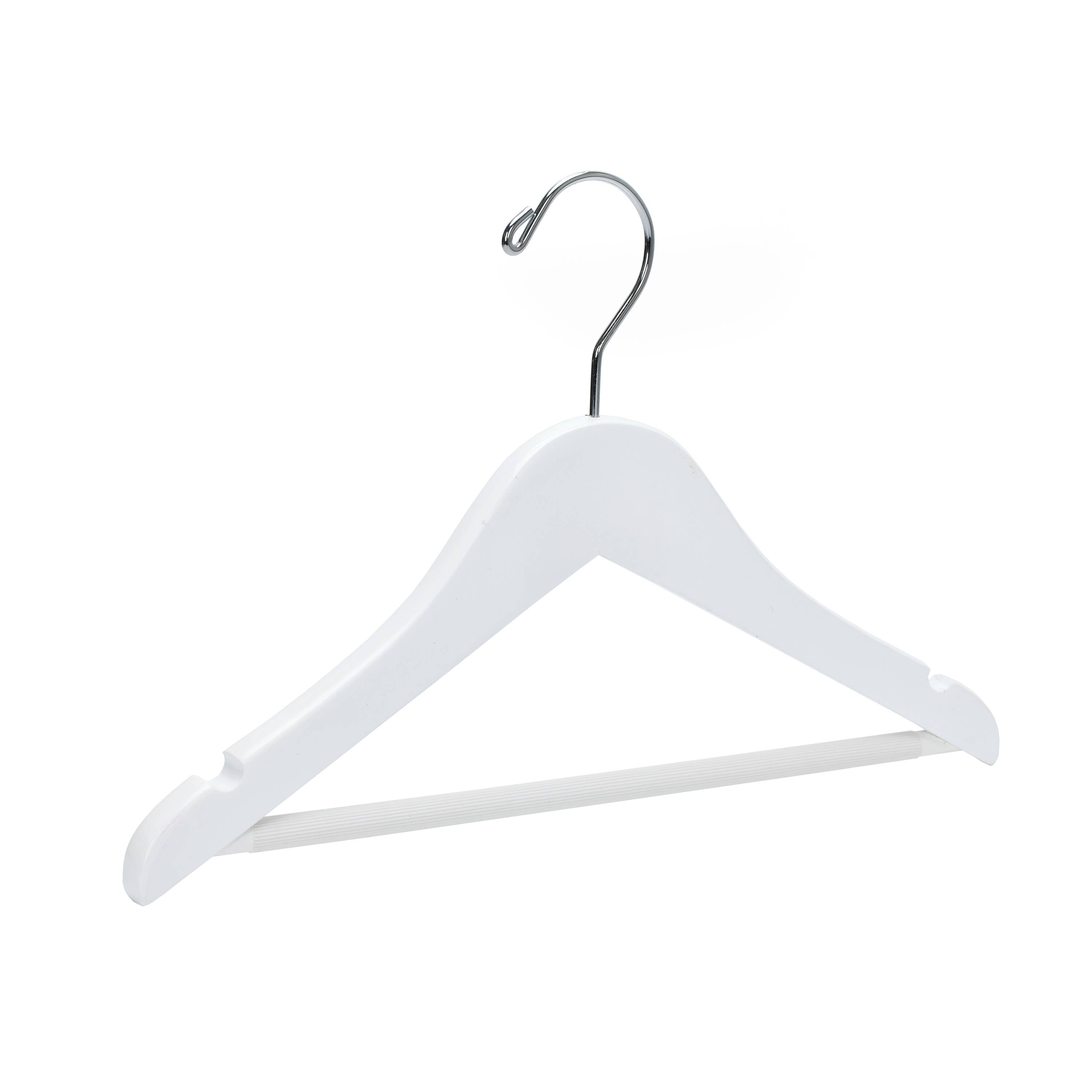 Quality Hangers - Venta al por mayor Percha para la ropa - Perchas de madera para niños de 30 cm con barra, 80 unidades blancas7