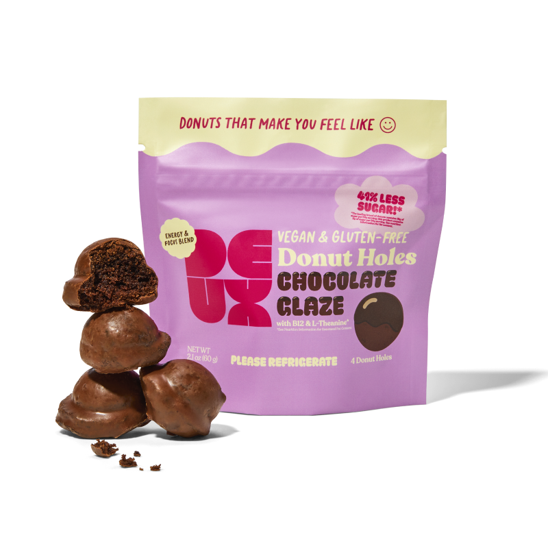 Deux - Wholesale Chocolate Covered Sweets - Chocolate Glaze Donut Holes (2-Pack)2