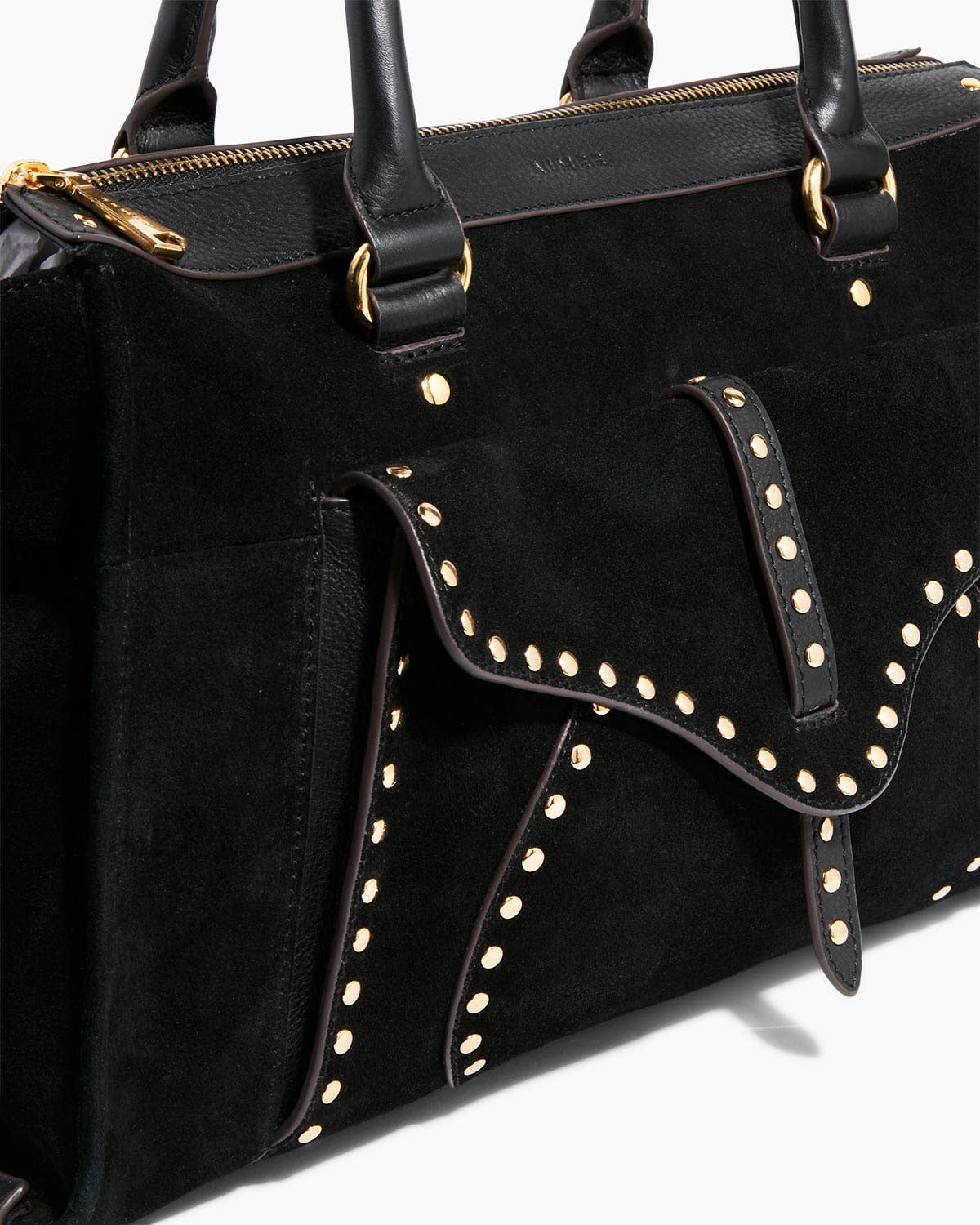 Black Suede Amour Satchel for wholesale on Faire4