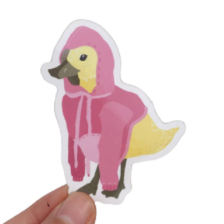 Autocollant en vinyle Hoodie Duck pour la vente par Akasya Crosier