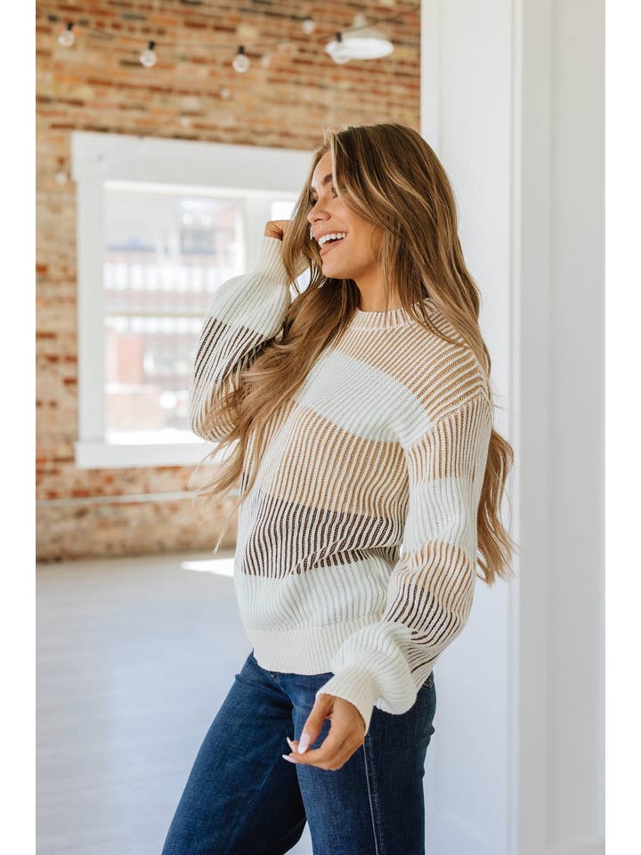 Liam & Company - Wholesale Knit Sweater - Women's - Maxine Colorblock Knitted Sweater