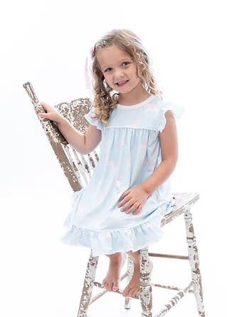 Unicorn Flutter Sleeve Nightgown for wholesale by Little Louanne Clothing