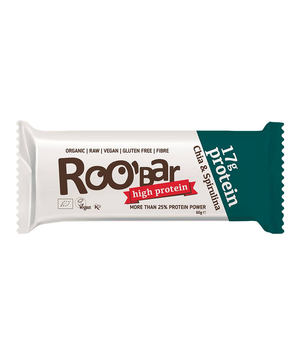 Smart Organic - Wholesale Snack Bar - Protein Chia & Spirulina Bar, Bio, Roobar, 60g