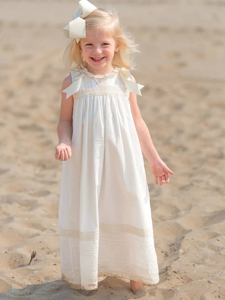 Posh Pickle - Wholesale Dress - Kids - Cambridge White Sleeveless Heirloom Dress