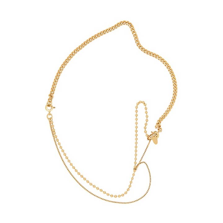 Two-Way Curved & Ball Chain Necklace for wholesale by The Style K