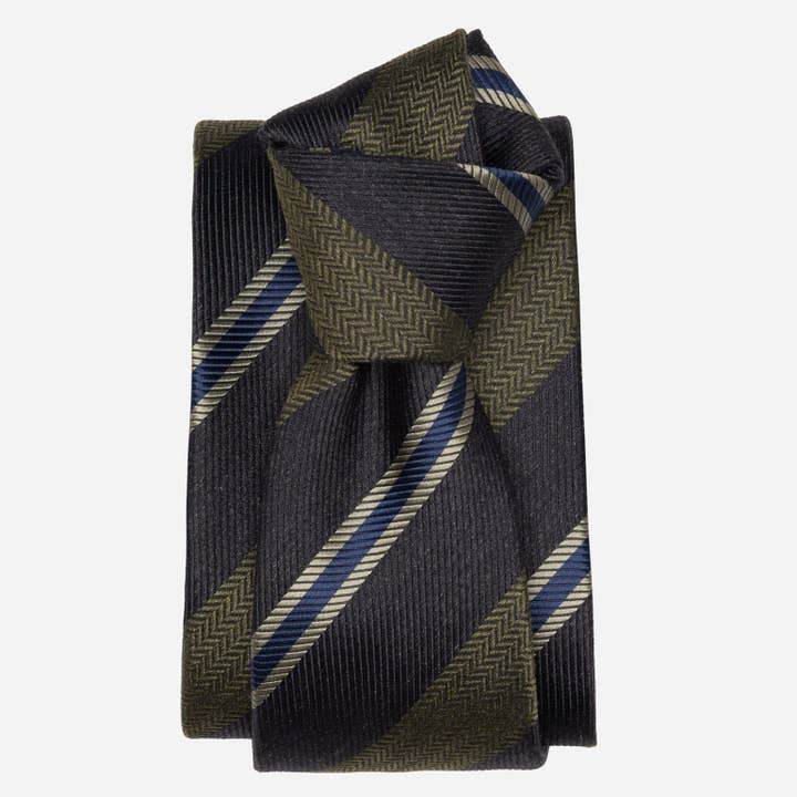 Elizabetta Made in Italy USA – wholesale Necktie – Men’s – Flaminia - Silk Jacquard Tie - Navy and Olive